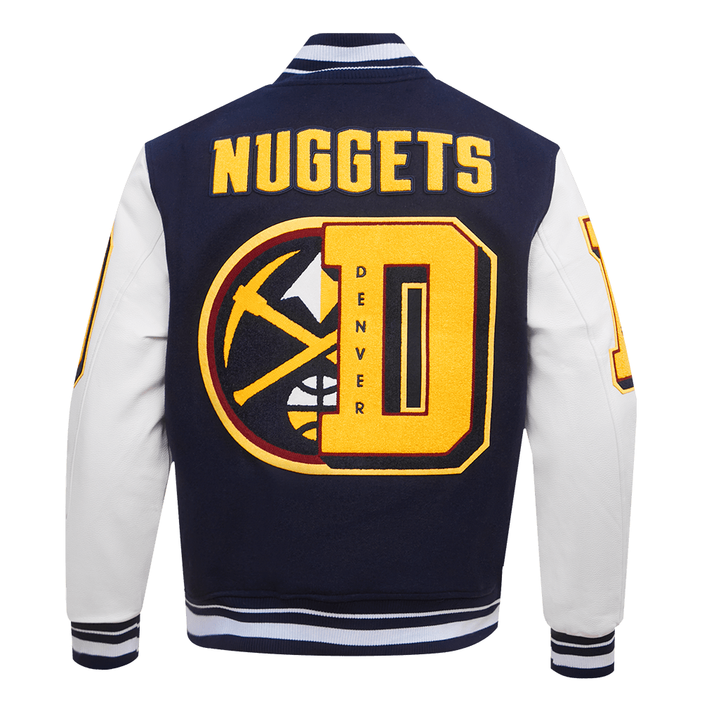 NBA DENVER NUGGETS MASHUP RIB WOOL VARSITY JACKET - Rare Leather
