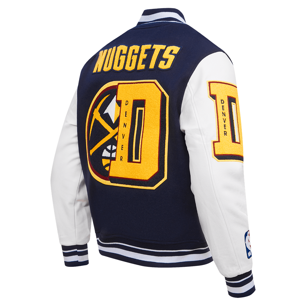 NBA DENVER NUGGETS MASHUP RIB WOOL VARSITY JACKET - Rare Leather