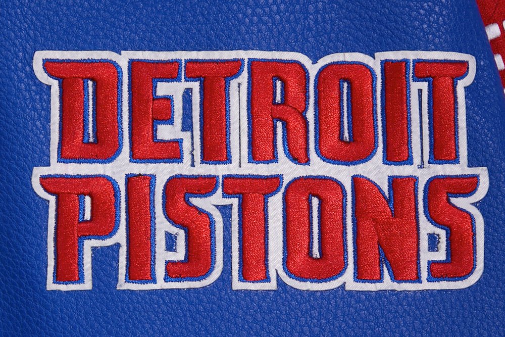 NBA DETROIT PISTONS RETRO CLASSIC RIB WOOL VARSITY JACKET - Rare Leather