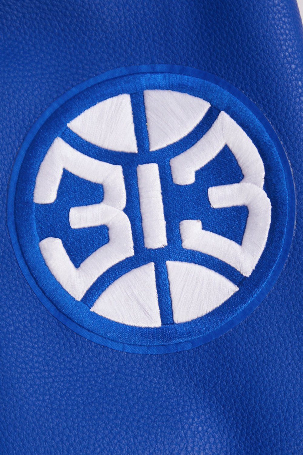 NBA DETROIT PISTONS RETRO CLASSIC RIB WOOL VARSITY JACKET - Rare Leather