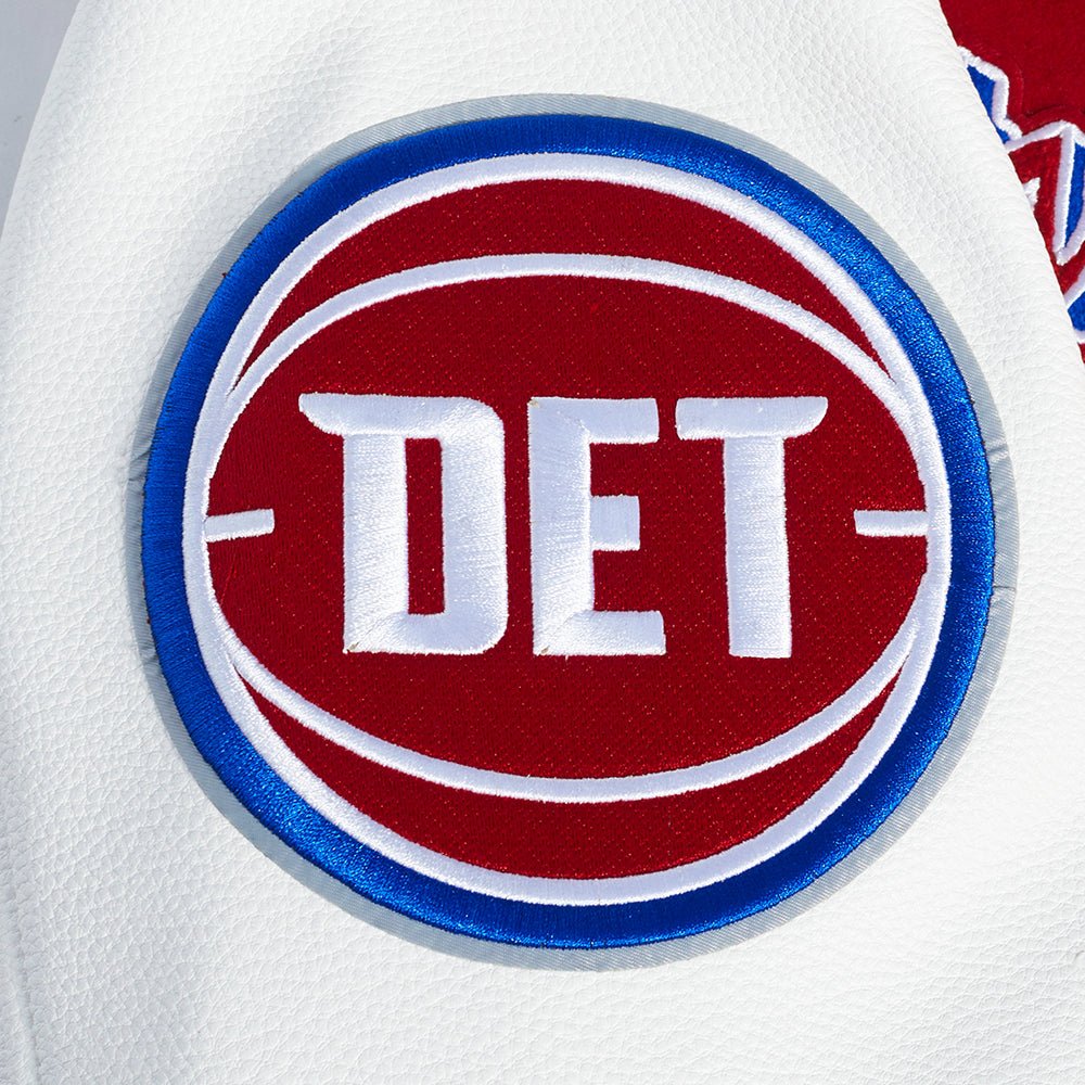 NBA DETROIT PISTONS SCRIPT TAIL MEN'S RIB WOOL VARSITY (RED/WHITE) - Rare Leather