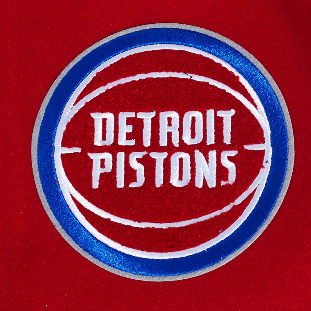 NBA DETROIT PISTONS SCRIPT TAIL MEN'S RIB WOOL VARSITY (RED/WHITE) - Rare Leather