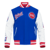 NBA DETROIT PISTONS SCRIPT TAIL MEN'S RIB WOOL VARSITY (ROYAL BLUE/RED) - Rare Leather