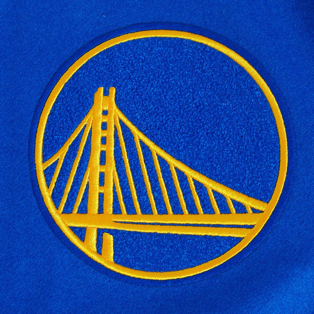 NBA GOLDEN STATE WARRIORS OLD ENGLISH WOOL VARSITY JACKET - Rare Leather