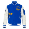 NBA GOLDEN STATE WARRIORS OLD ENGLISH WOOL VARSITY JACKET - Rare Leather