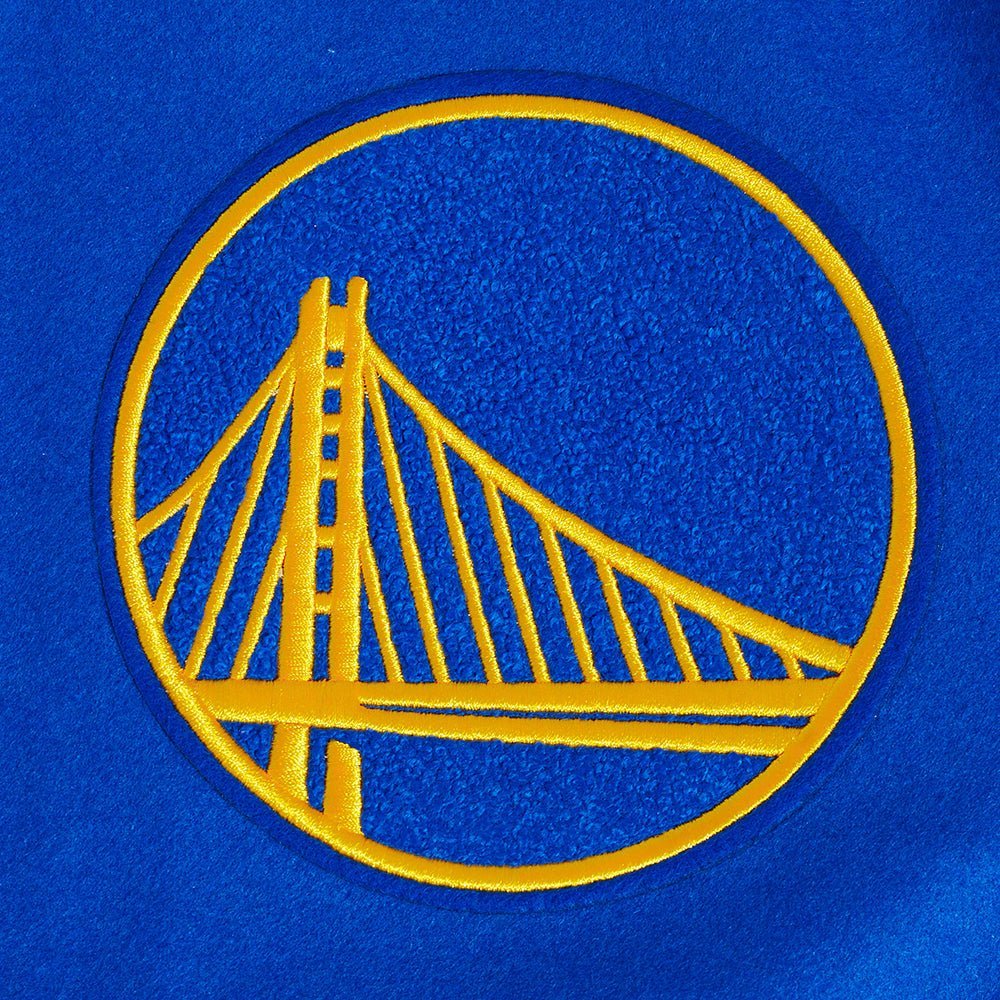 NBA GOLDEN STATE WARRIORS OLD ENGLISH WOOL VARSITY JACKET - Vox Leather