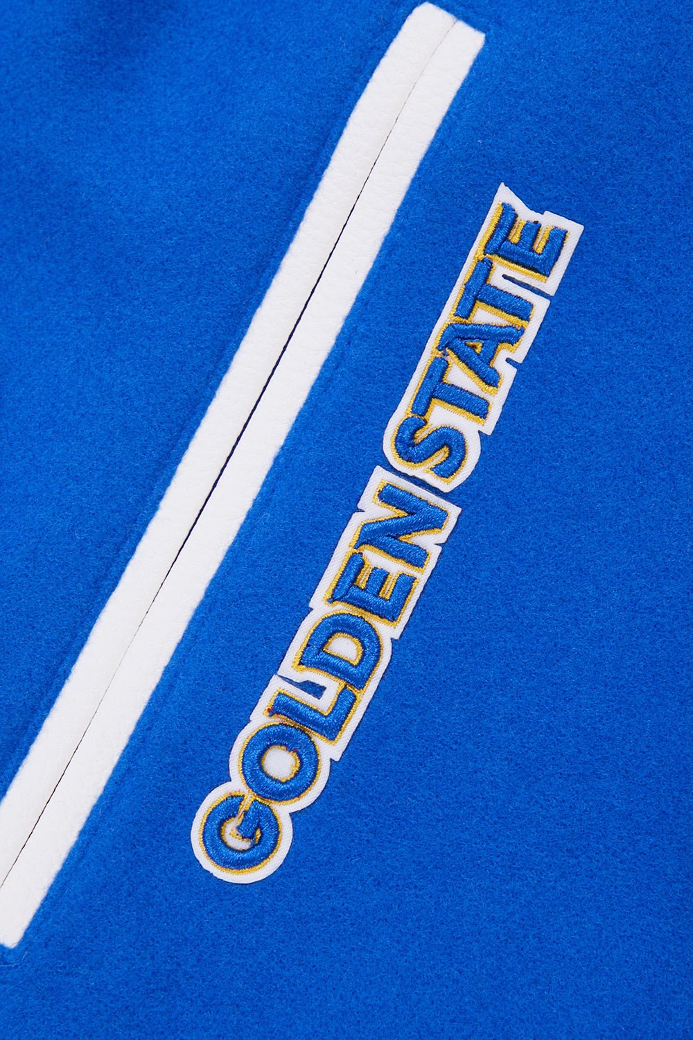 NBA GOLDEN STATE WARRIORS RETRO CLASSIC RIB WOOL VARSITY JACKET - Rare Leather