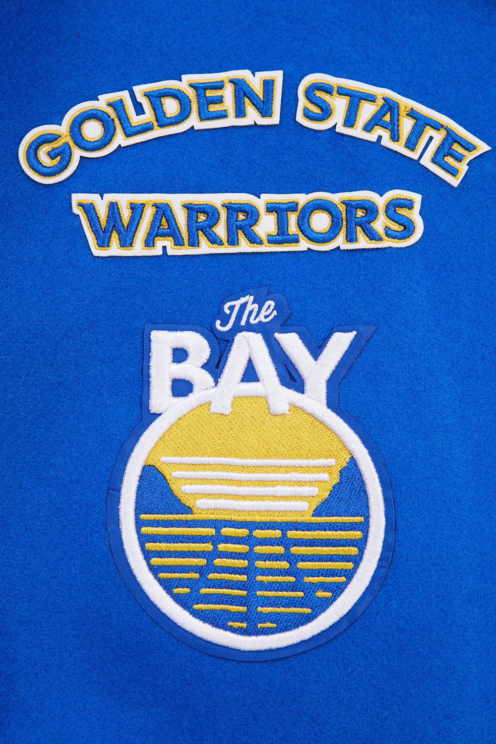 NBA GOLDEN STATE WARRIORS RETRO CLASSIC RIB WOOL VARSITY JACKET - Rare Leather