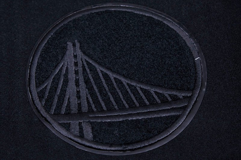 NBA GOLDEN STATE WARRIORS TRIPLE BLACK VARSITY JACKET - Vox Leather