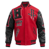 NBA Houston Rockets Mashup Men's Rib Wool Varsity Jacket - Rare Leather