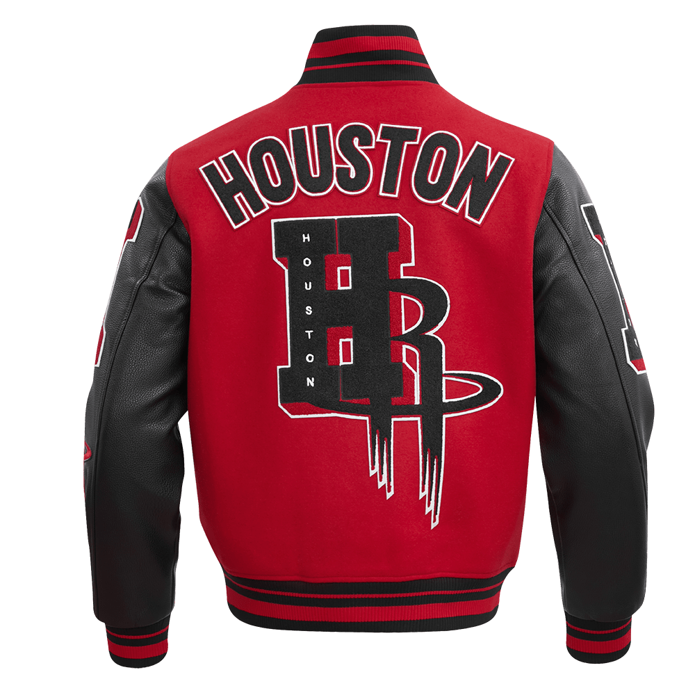 NBA HOUSTON ROCKETS MASHUP RIB WOOL VARSITY JACKET - Rare Leather