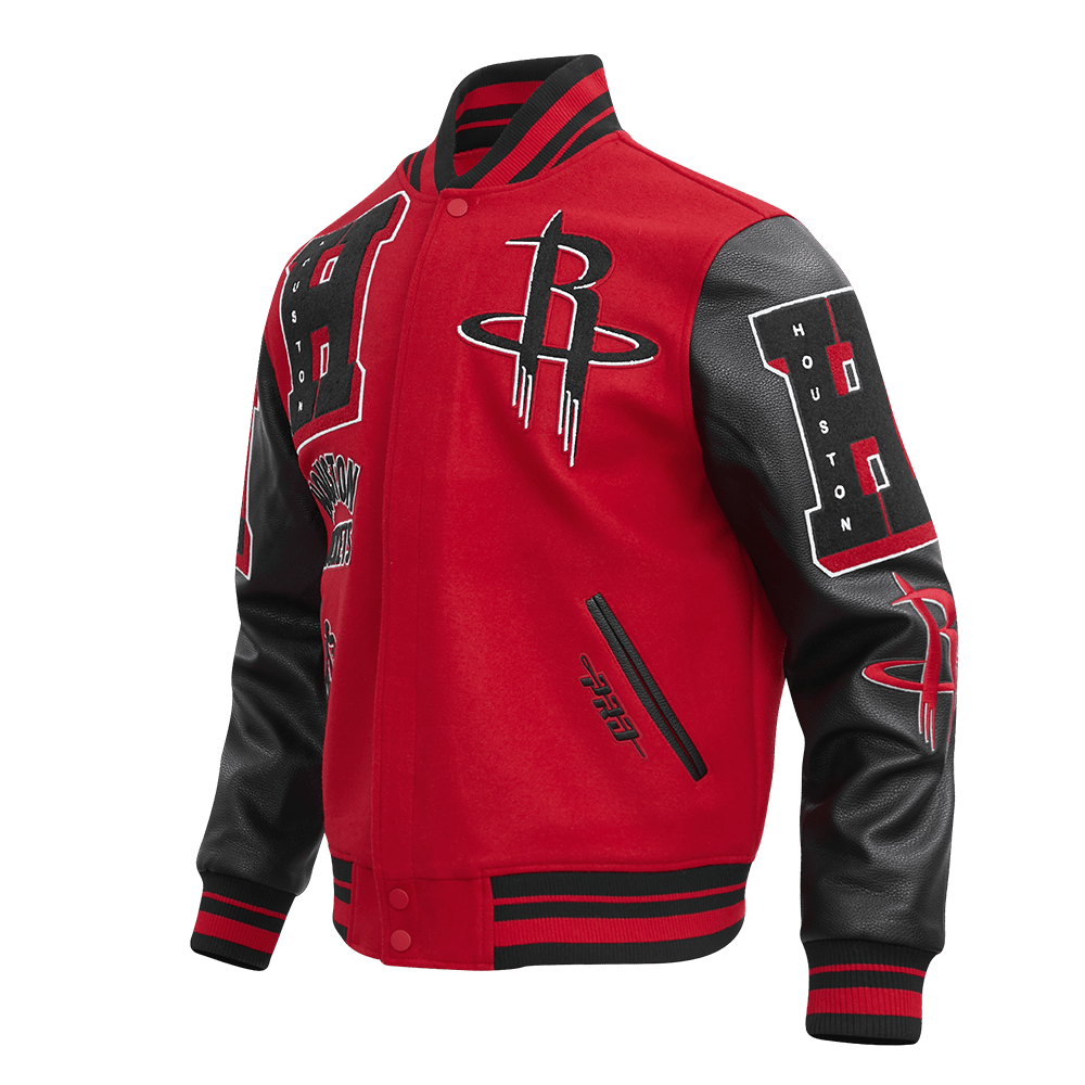NBA HOUSTON ROCKETS MASHUP RIB WOOL VARSITY JACKET - Rare Leather