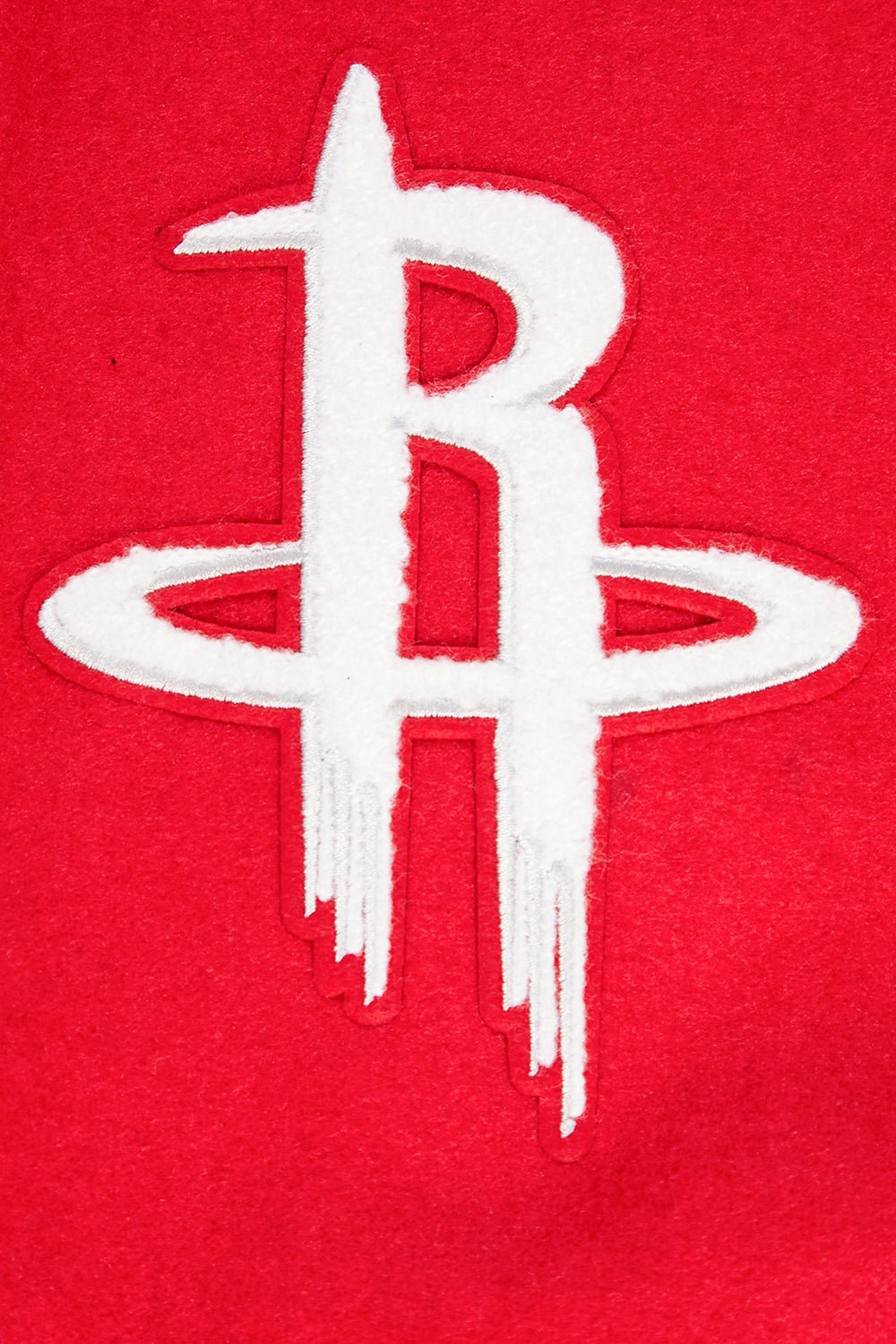 NBA HOUSTON ROCKETS RETRO CLASSIC MEN'S RIB WOOL VARSITY JACKET (RED/BLACK) - Rare Leather