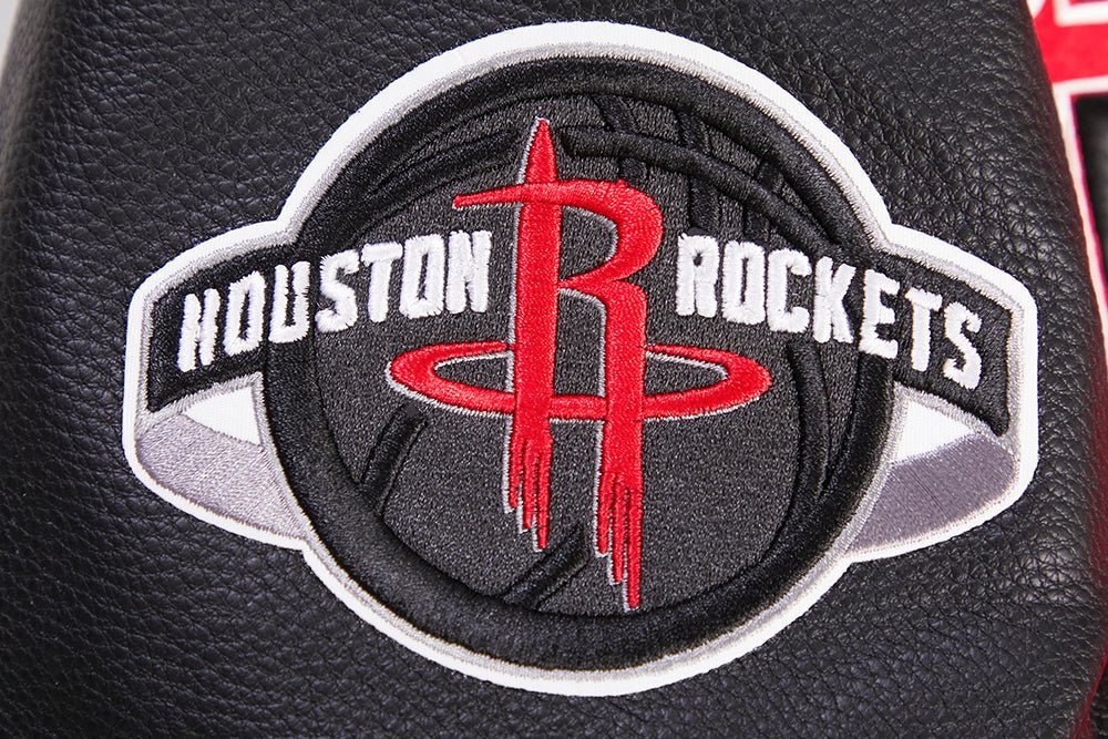 NBA HOUSTON ROCKETS RETRO CLASSIC MEN'S RIB WOOL VARSITY JACKET (RED/BLACK) - Rare Leather