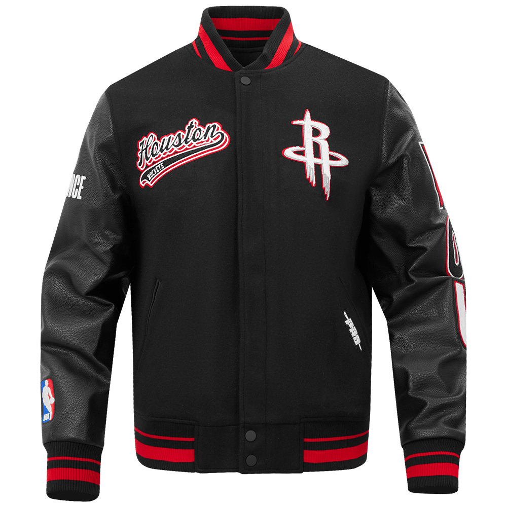 NBA HOUSTON ROCKETS SCRIPT TAIL WOOL VARSITY - Rare Leather