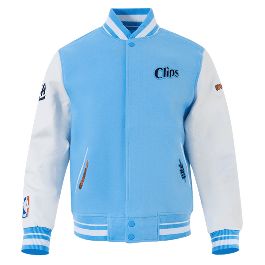 NBA LOS ANGELES CLIPPERS CITY EDITION 24 - 25 MEN'S RIB WOOL VARSITY J (UNIVERSITY BLUE/WHITE) - Rare Leather