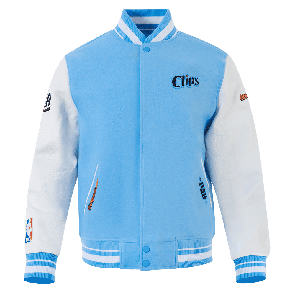 NBA LOS ANGELES CLIPPERS CITY EDITION 24-25 MEN'S RIB WOOL VARSITY J (UNIVERSITY BLUE/WHITE) - Vox Leather