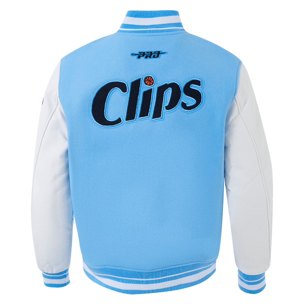 NBA LOS ANGELES CLIPPERS CITY EDITION 24-25 MEN'S RIB WOOL VARSITY J (UNIVERSITY BLUE/WHITE) - Vox Leather