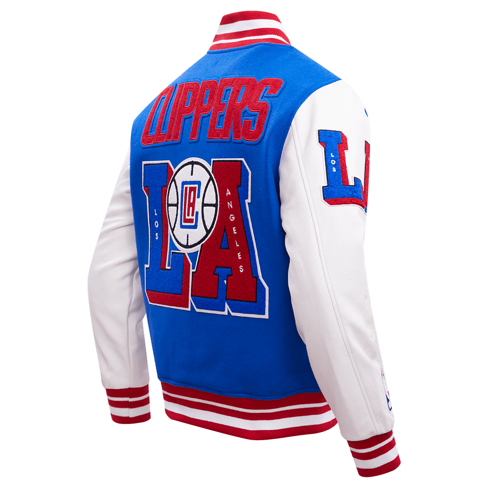 NBA LOS ANGELES CLIPPERS MASHUP RIB WOOL VARSITY JACKET - Rare Leather