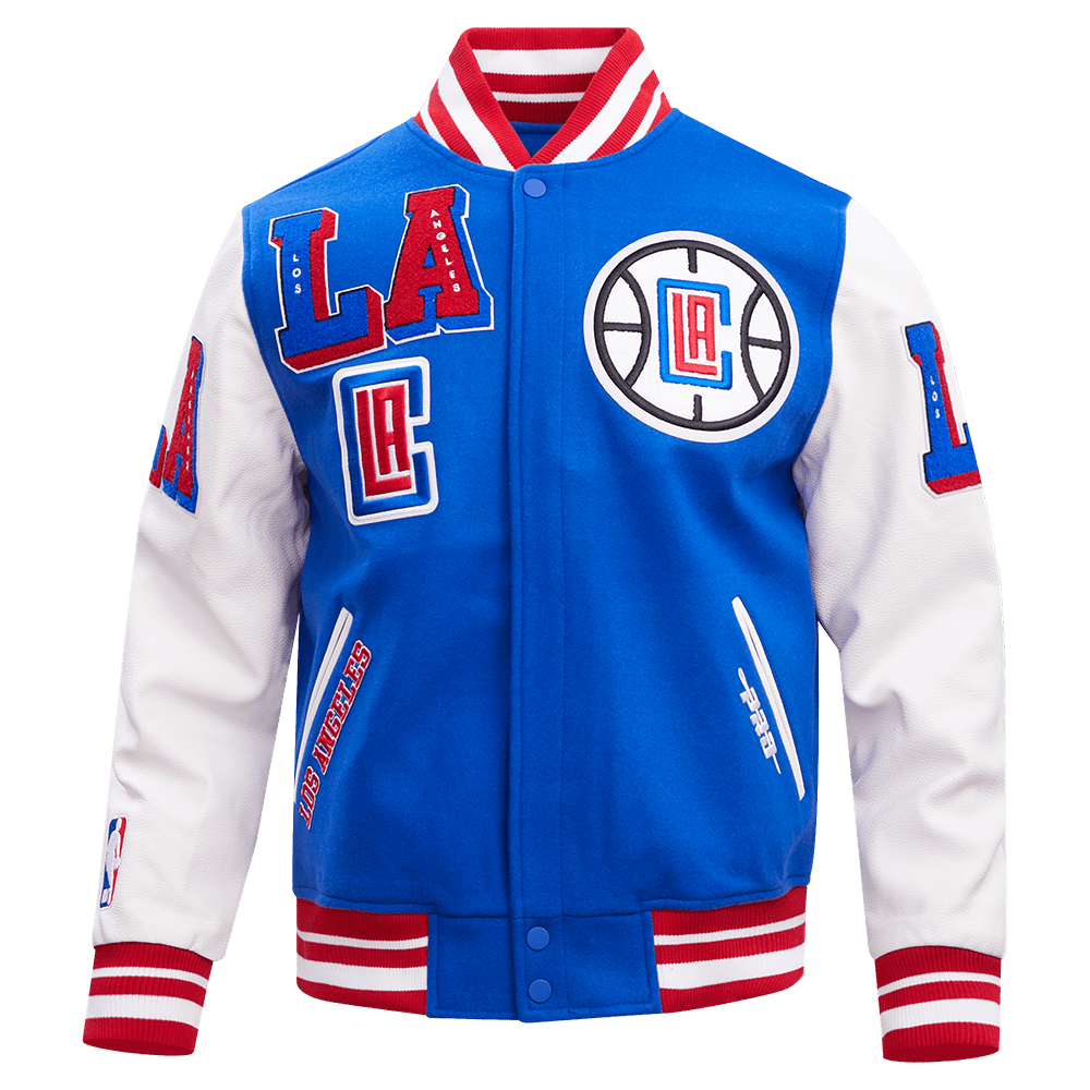 NBA LOS ANGELES CLIPPERS MASHUP RIB WOOL VARSITY JACKET - Rare Leather