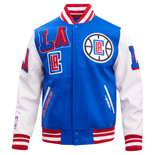 NBA LOS ANGELES CLIPPERS MASHUP RIB WOOL VARSITY JACKET - Vox Leather