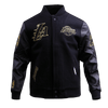 NBA LOS ANGELES LAKERS BLACK & GOLD WOOL VARSITY JACKET - Rare Leather