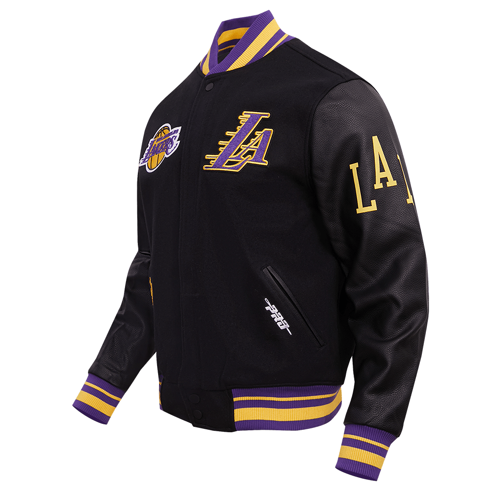 NBA LOS ANGELES LAKERS CHEST DYNASTY TO DESTINY RIB WOOL VARSITY - Rare Leather
