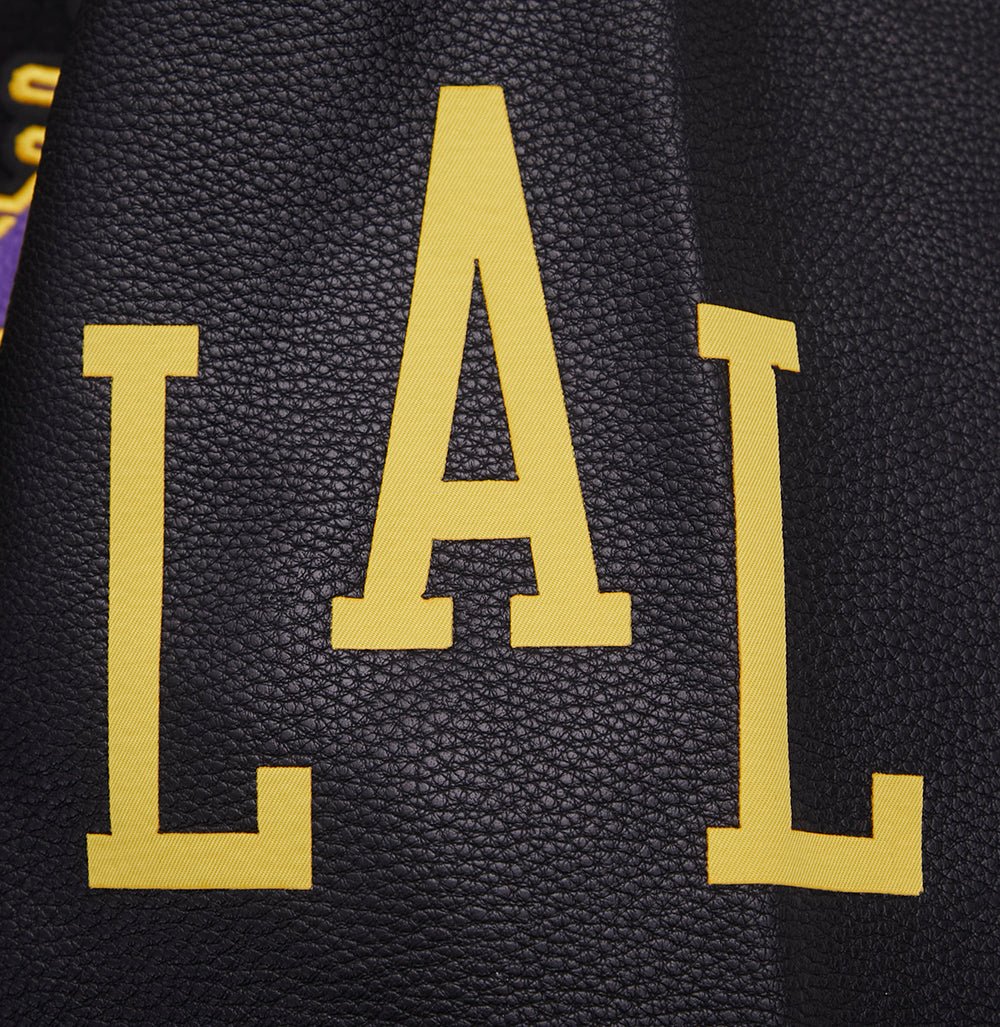 NBA LOS ANGELES LAKERS CHEST DYNASTY TO DESTINY RIB WOOL VARSITY - Rare Leather
