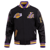 NBA LOS ANGELES LAKERS CHEST DYNASTY TO DESTINY RIB WOOL VARSITY - Rare Leather