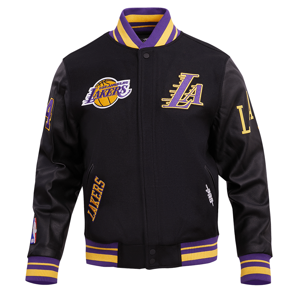 NBA LOS ANGELES LAKERS CHEST DYNASTY TO DESTINY RIB WOOL VARSITY - Rare Leather