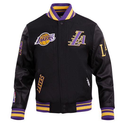 NBA LOS ANGELES LAKERS CHEST DYNASTY TO DESTINY RIB WOOL VARSITY - Rare Leather