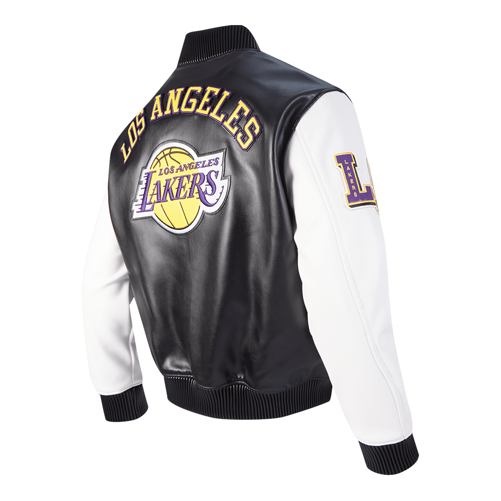 NBA LOS ANGELES LAKERS CITY SIGNATURE MEN'S LEATHER VARSITY JACKET - Rare Leather