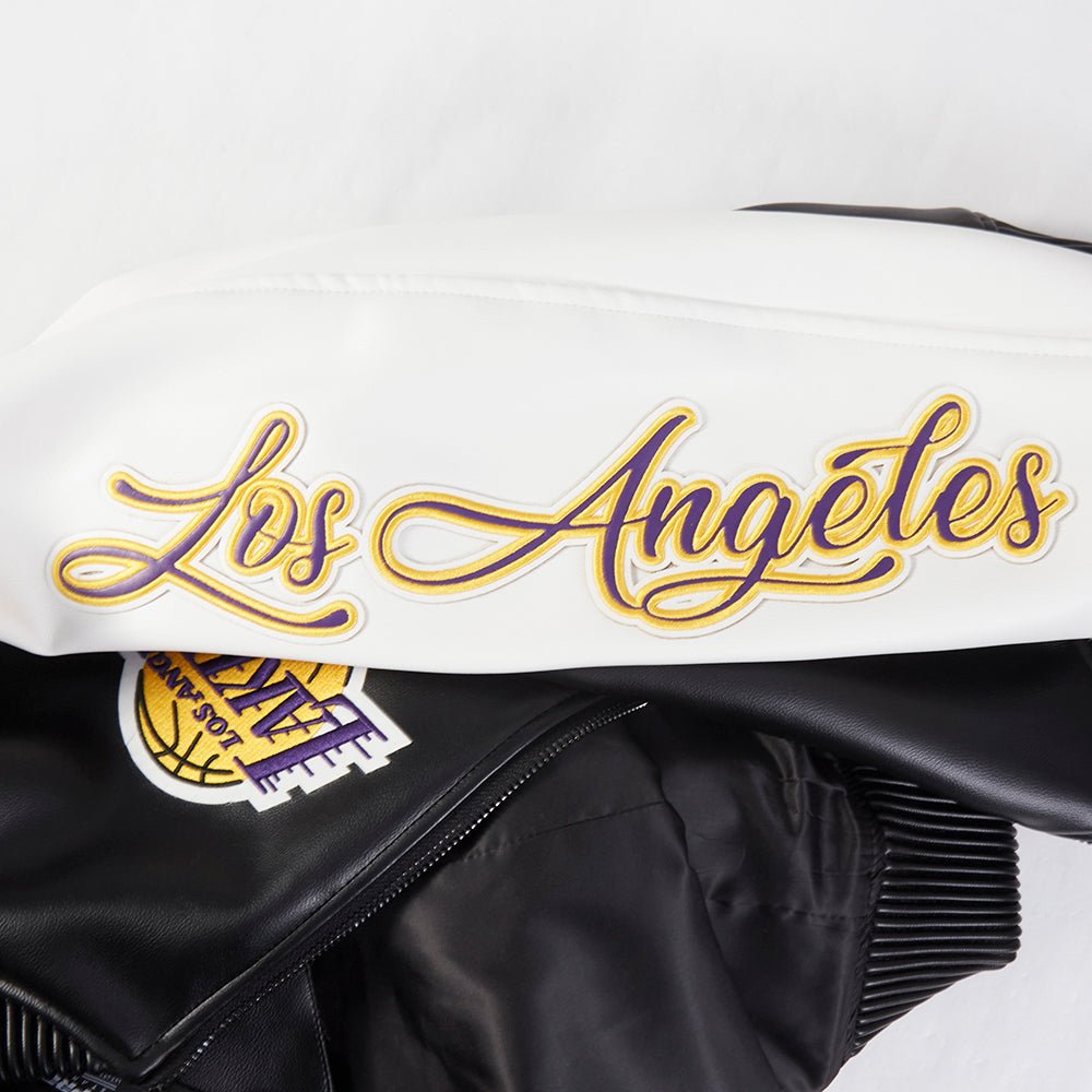 NBA LOS ANGELES LAKERS CITY SIGNATURE MEN'S LEATHER VARSITY JACKET - Rare Leather