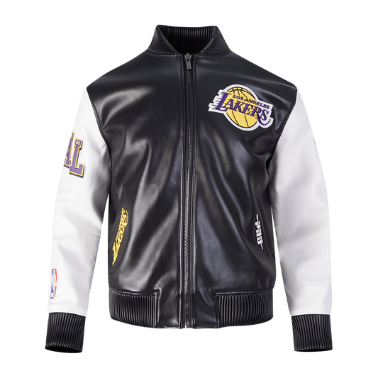 NBA LOS ANGELES LAKERS CITY SIGNATURE MEN'S LEATHER VARSITY JACKET - Rare Leather