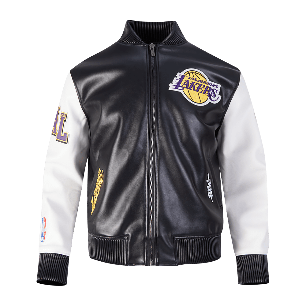NBA LOS ANGELES LAKERS CITY SIGNATURE MEN'S LEATHER VARSITY JACKET - Vox Leather