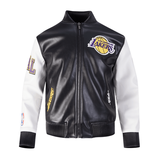 NBA LOS ANGELES LAKERS CITY SIGNATURE MEN'S LEATHER VARSITY JACKET - Vox Leather