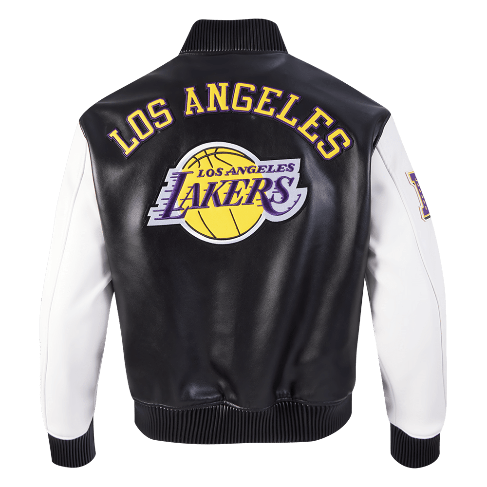NBA LOS ANGELES LAKERS CITY SIGNATURE MEN'S LEATHER VARSITY JACKET - Vox Leather