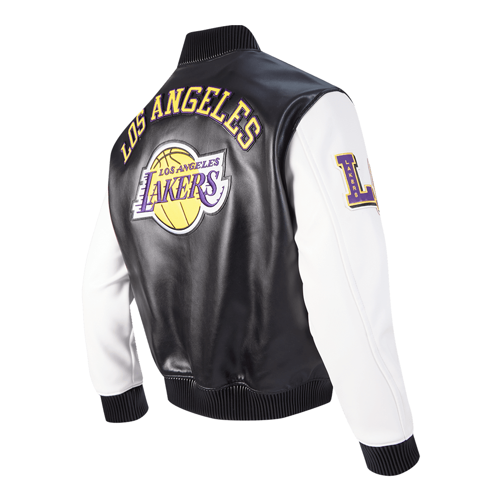 NBA LOS ANGELES LAKERS CITY SIGNATURE MEN'S LEATHER VARSITY JACKET - Vox Leather