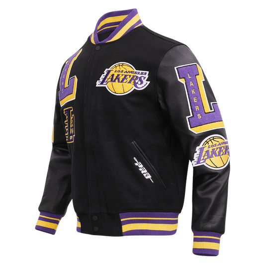 NBA LOS ANGELES LAKERS MASHUP WOOL VARSITY JACKET - Rare Leather