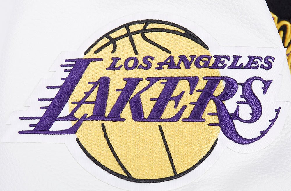 NBA LOS ANGELES LAKERS SCRIPT TAIL RIB WOOL VARSITY - Rare Leather