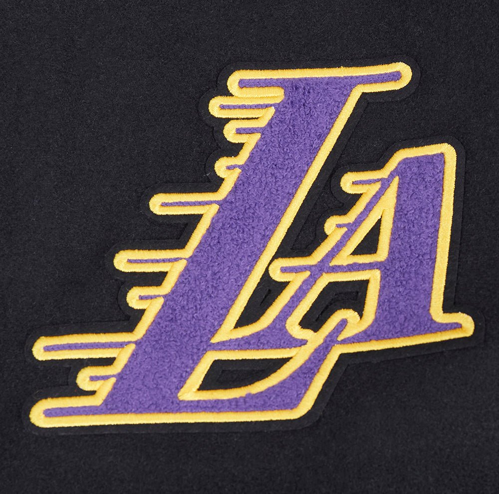 NBA LOS ANGELES LAKERS SCRIPT TAIL RIB WOOL VARSITY - Rare Leather