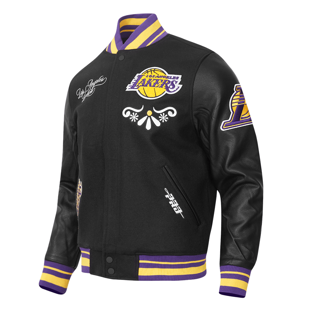NBA LOS ANGELES LAKERS SUGAR SKULL WOOL VARSITY JACKET - Rare Leather