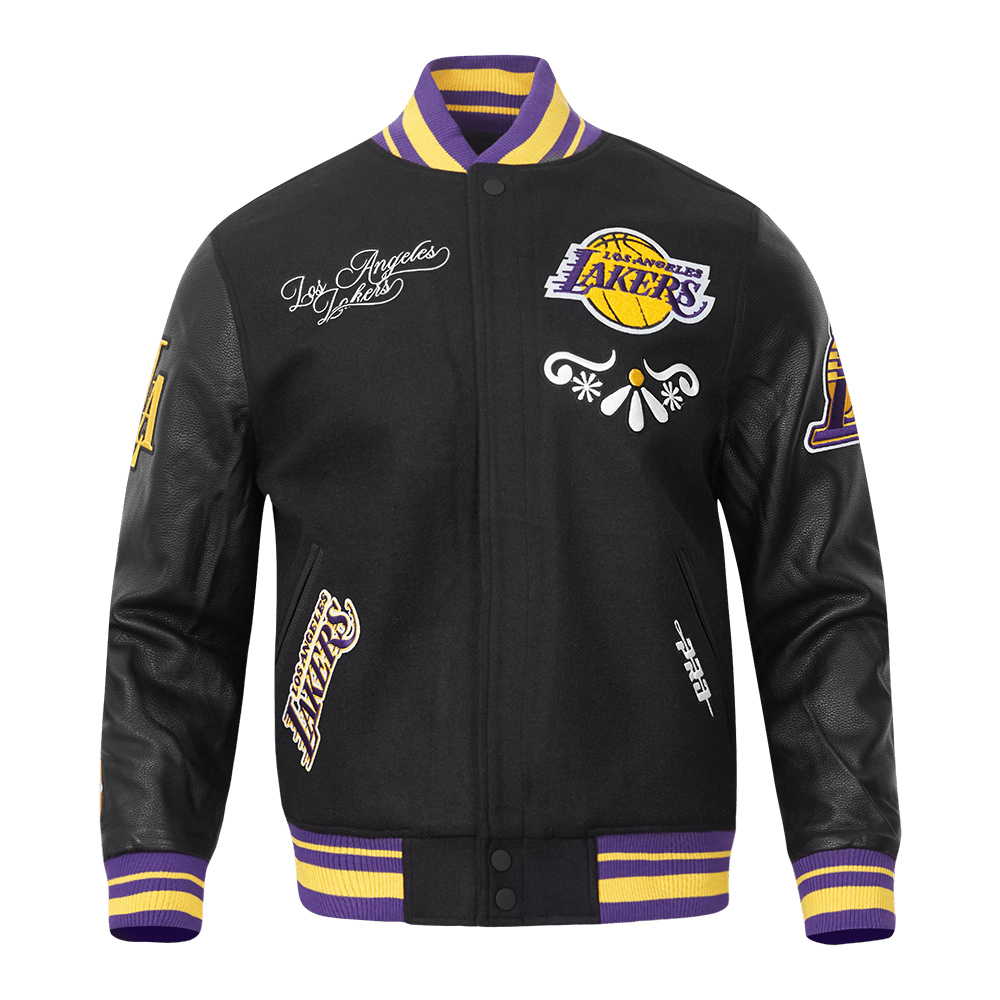 NBA LOS ANGELES LAKERS SUGAR SKULL WOOL VARSITY JACKET - Rare Leather