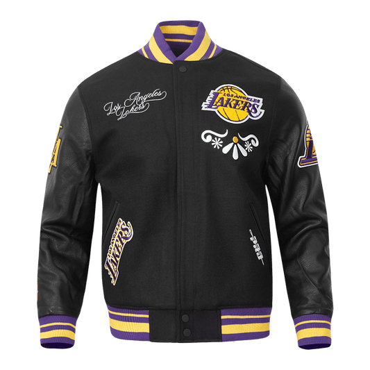 NBA LOS ANGELES LAKERS SUGAR SKULL WOOL VARSITY JACKET - Rare Leather