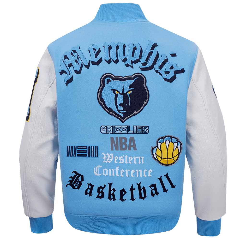 NBA MEMPHIS GRIZZLIES OLD ENGLISH RIB WOOL VARSITY JACKET - Rare Leather