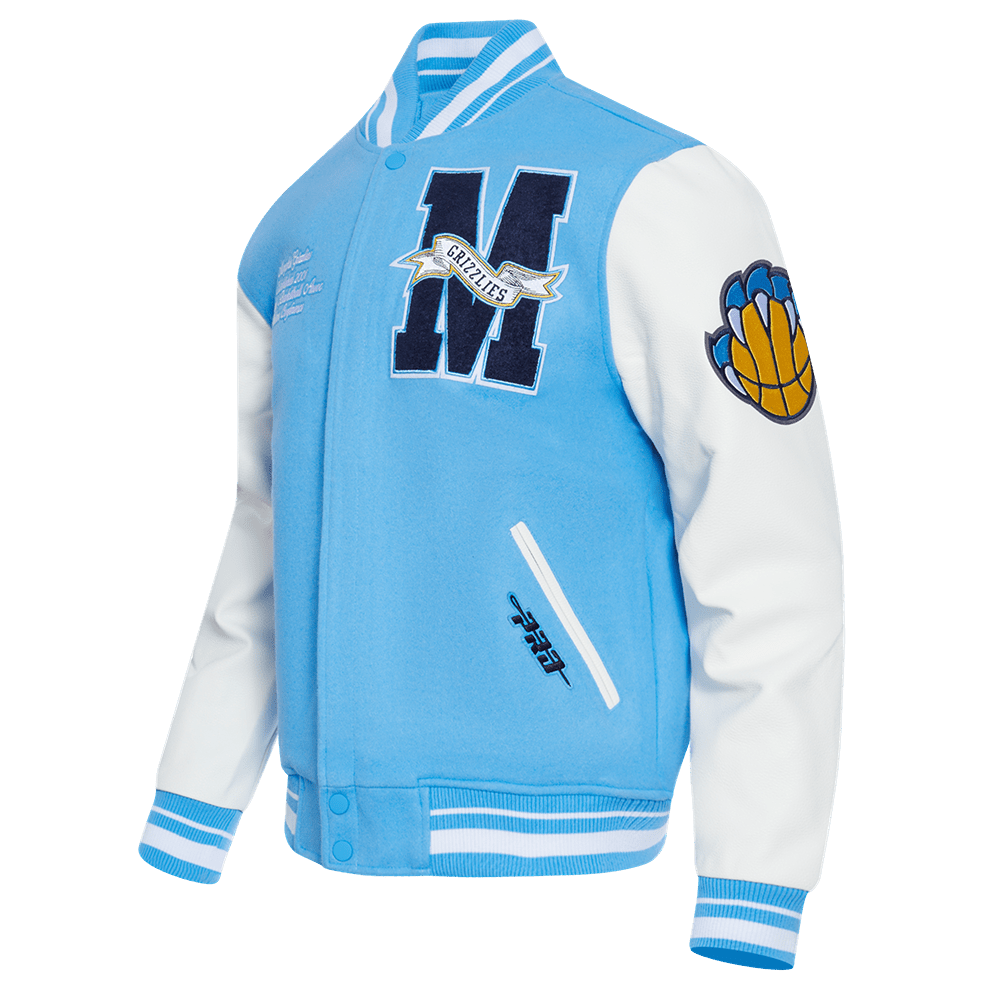 NBA MEMPHIS GRIZZLIES TEAM PENNANTS WOOL VARSITY JACKET - Rare Leather