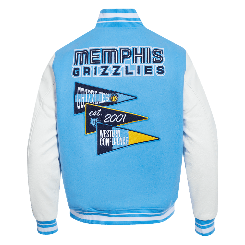 NBA MEMPHIS GRIZZLIES TEAM PENNANTS WOOL VARSITY JACKET - Rare Leather