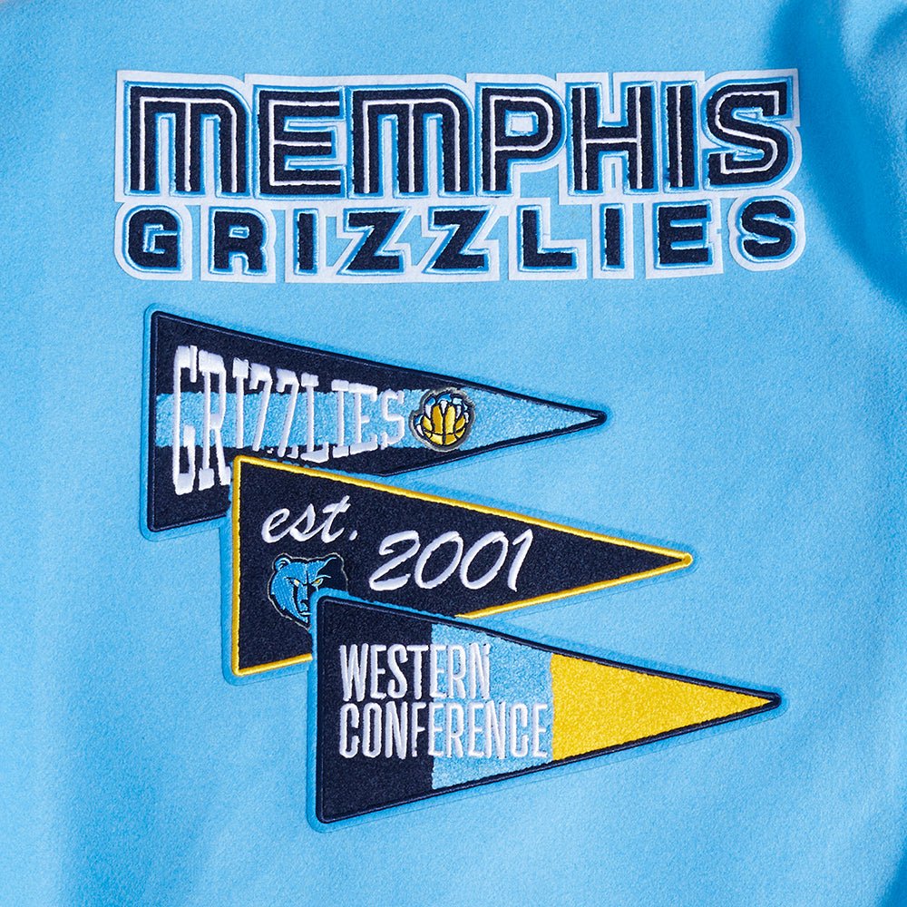 NBA MEMPHIS GRIZZLIES TEAM PENNANTS WOOL VARSITY JACKET - Rare Leather