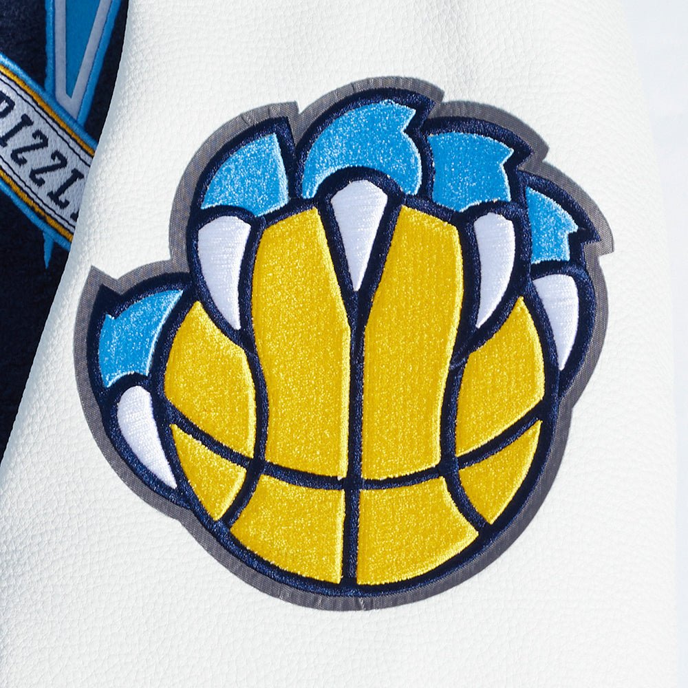 NBA MEMPHIS GRIZZLIES TEAM PENNANTS WOOL VARSITY JACKET - Rare Leather