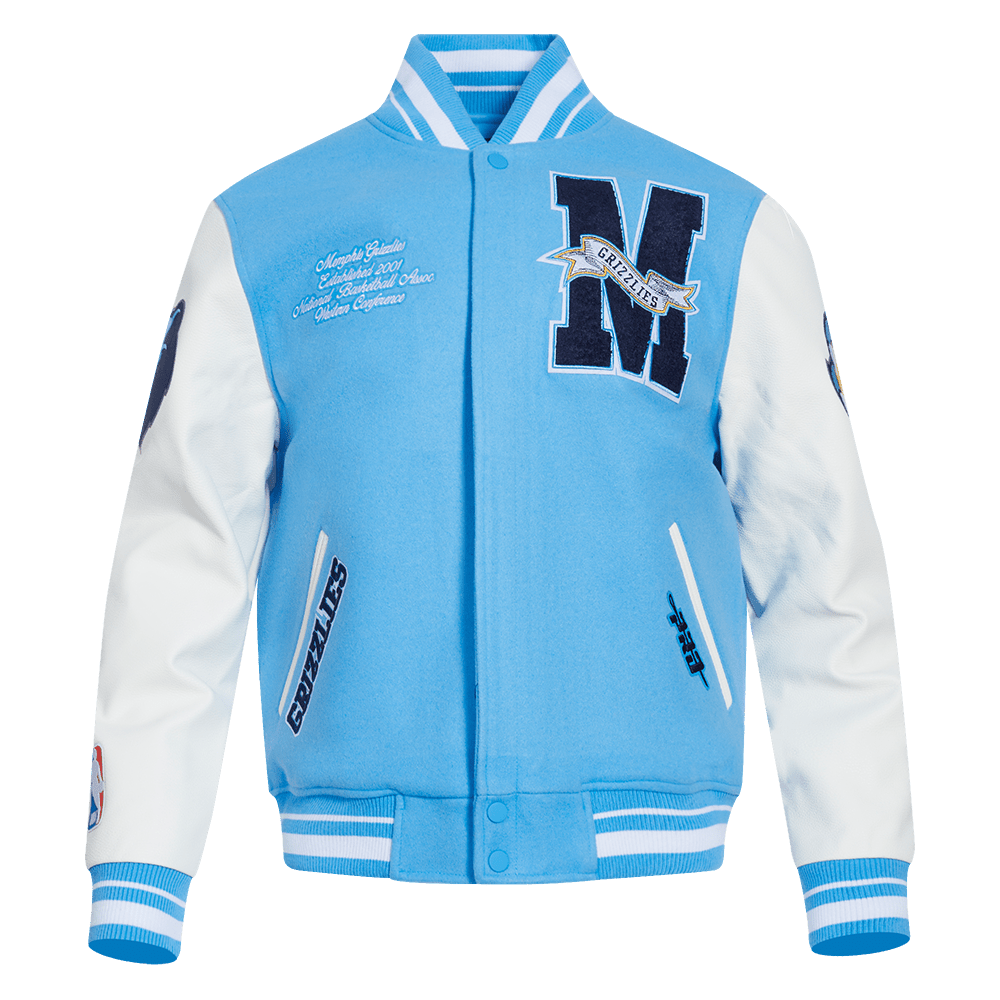 NBA MEMPHIS GRIZZLIES TEAM PENNANTS WOOL VARSITY JACKET - Rare Leather